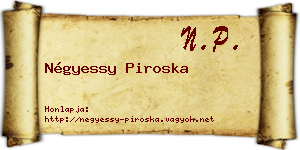 Négyessy Piroska névjegykártya