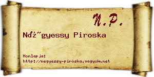 Négyessy Piroska névjegykártya