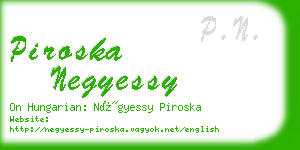 piroska negyessy business card